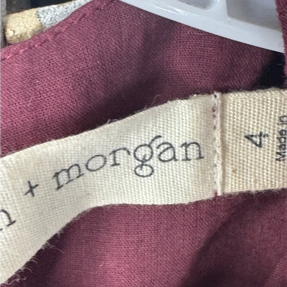Marin & Morgan Girls Maroon Flutter Sleeve Dress Size 4T Cotton Casual